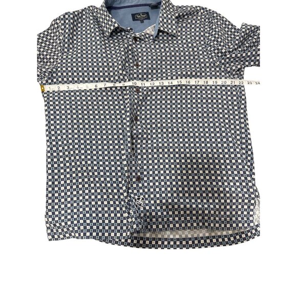 Nat Nast Mens Geometric Print Short Sleeve Button-Up Shirt Silk Blend Size L - Picture 4 of 6